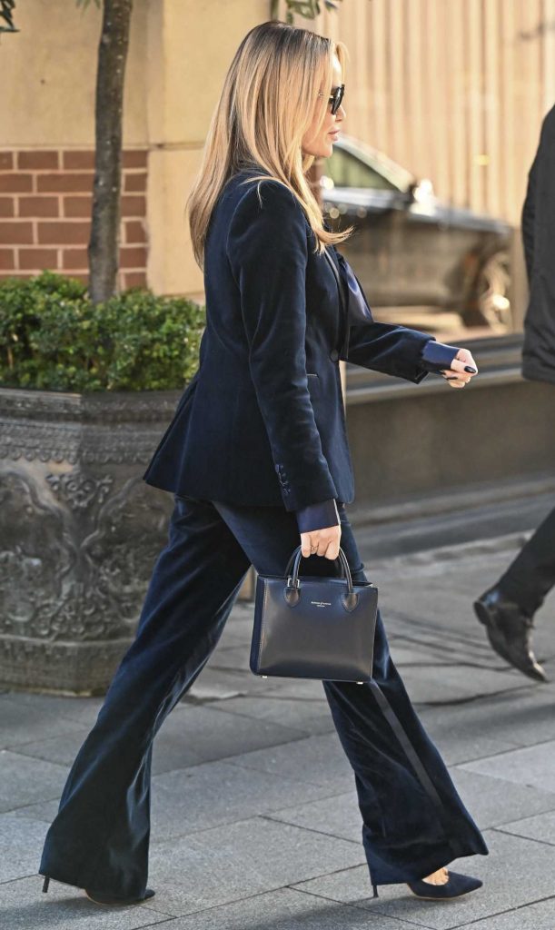 Amanda Holden in a Blue Pantsuit