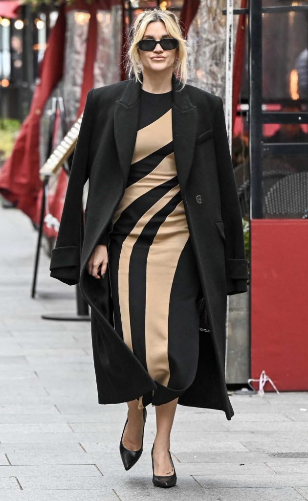 Ashley Roberts in a Black Coat