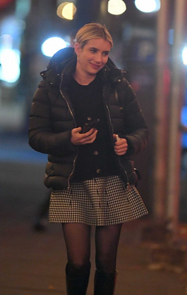 Emma Roberts in a Black Puffer Jacket