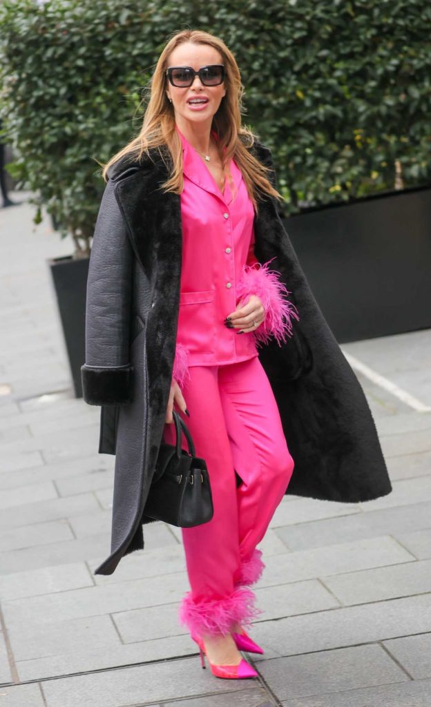 Amanda Holden in a Pink Pajamas