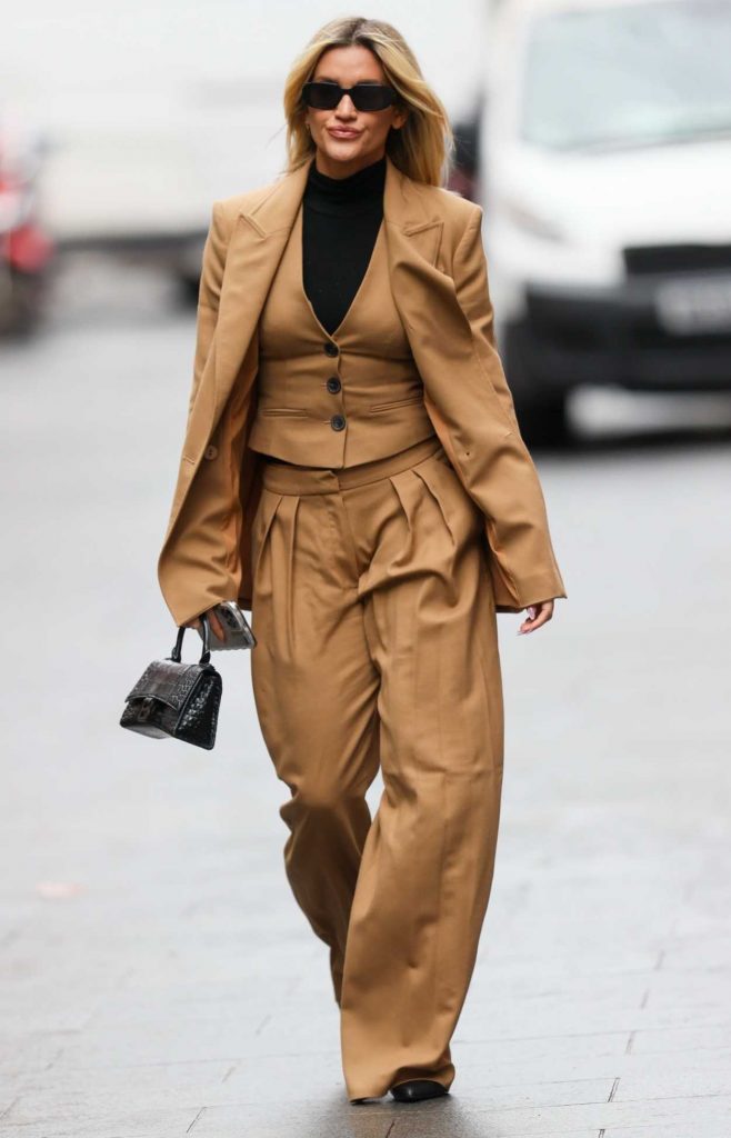 Ashley Roberts in a Caramel Coloured Pantsuit