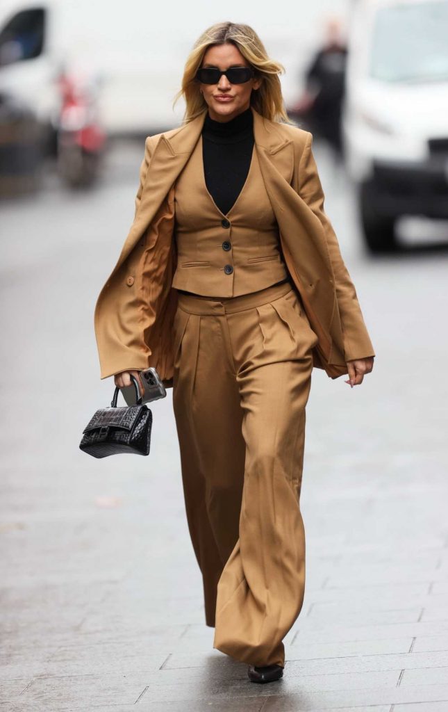 Ashley Roberts in a Caramel Coloured Pantsuit