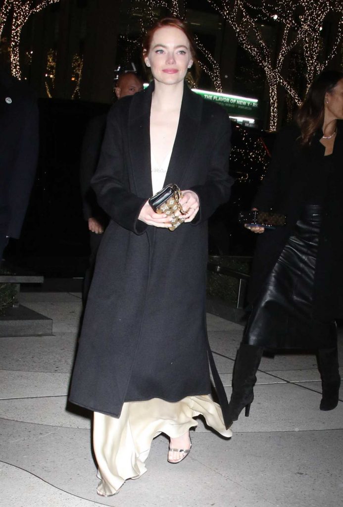 Emma Stone in a Black Coat