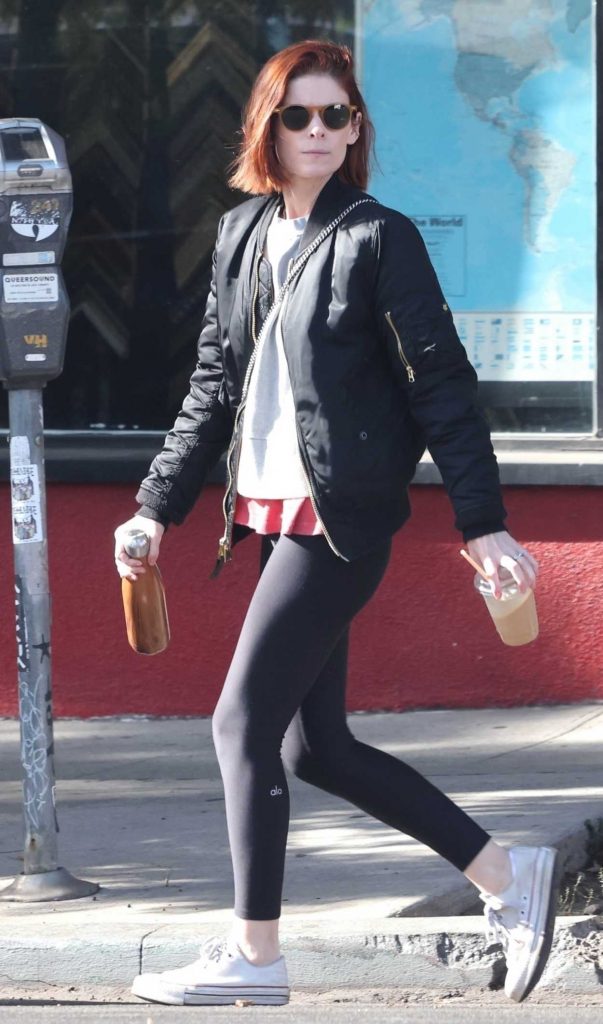 Kate Mara in a Black Bomber Jacket