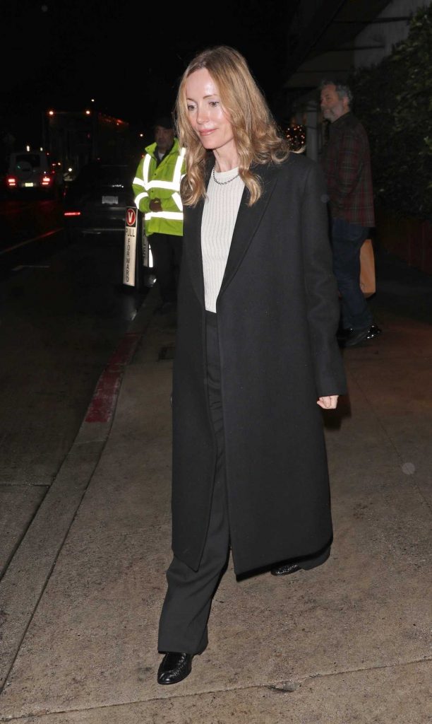 Leslie Mann in a Black Coat
