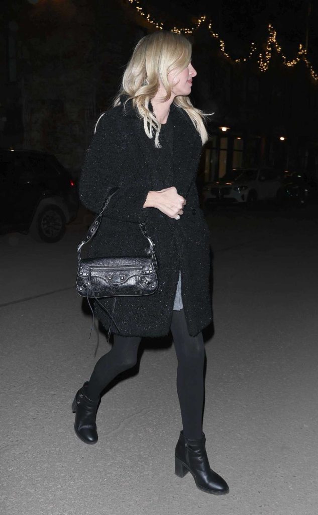 Nicky Hilton in a Sparkly Black Coat 