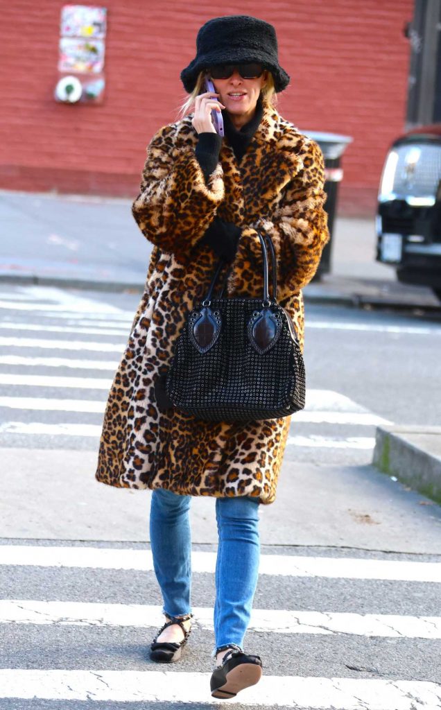 Nicky Hilton in an Leopard Print Fur Coat