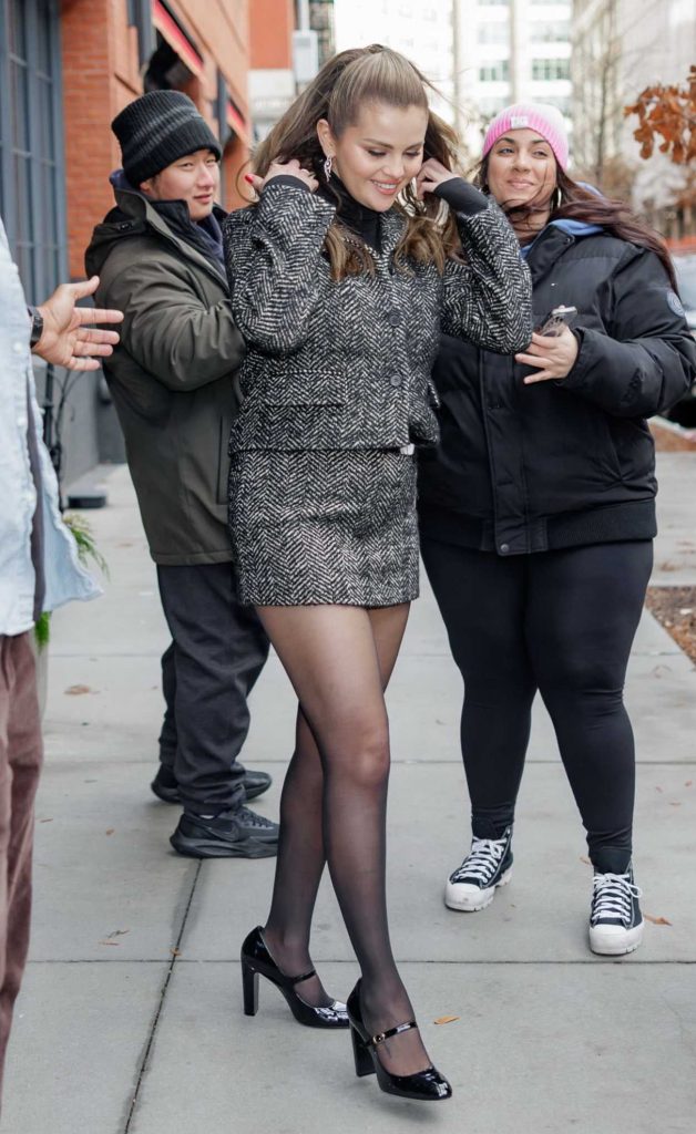 Selena Gomez in a Grey Suit