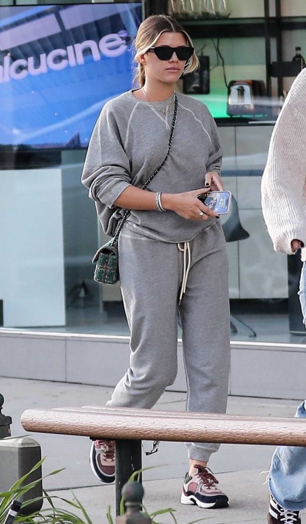 Sofia Richie in a Grey Sweatsuit