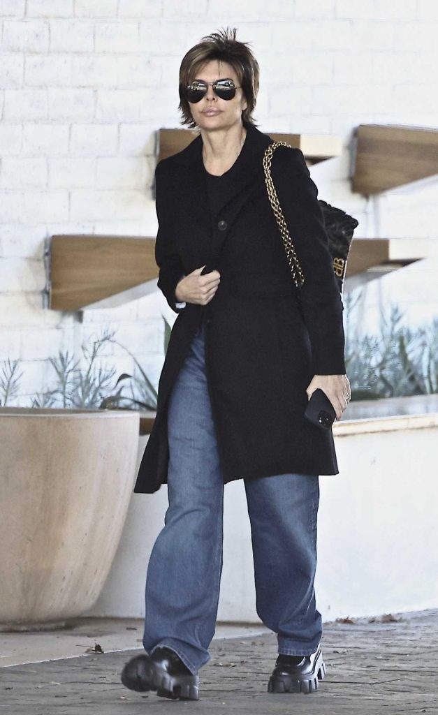 Lisa Rinna in a Black Coat