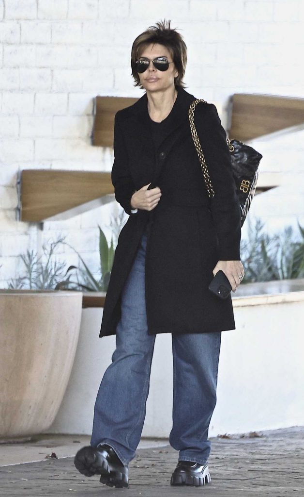 Lisa Rinna in a Black Coat