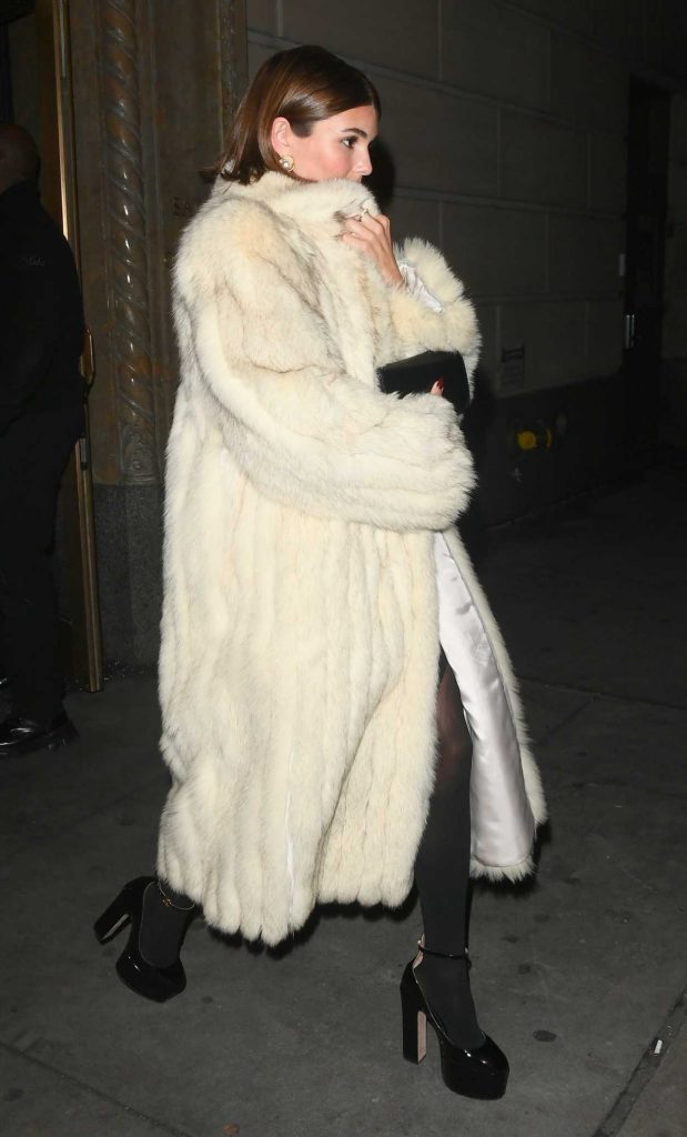 Olivia Jade in a White Fur Coat