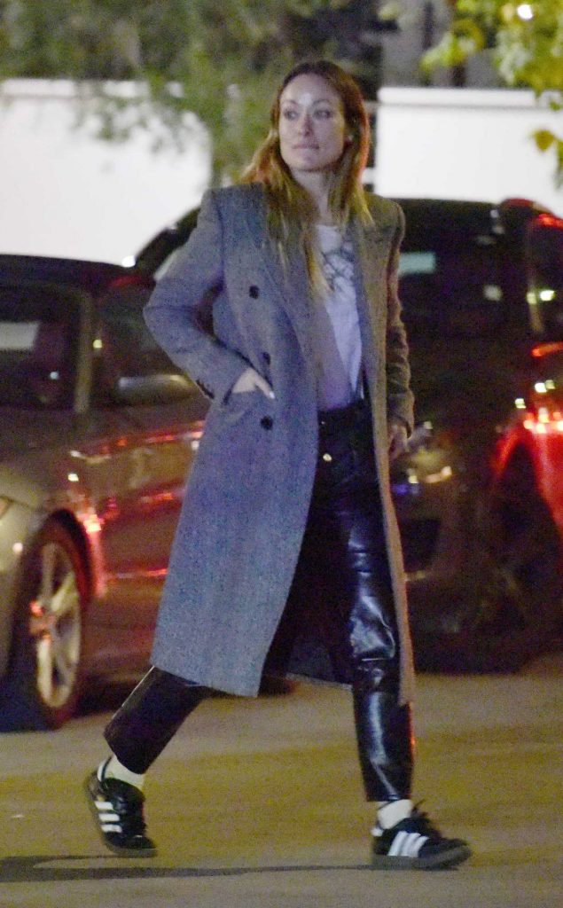 Olivia Wilde in a Grey Coat