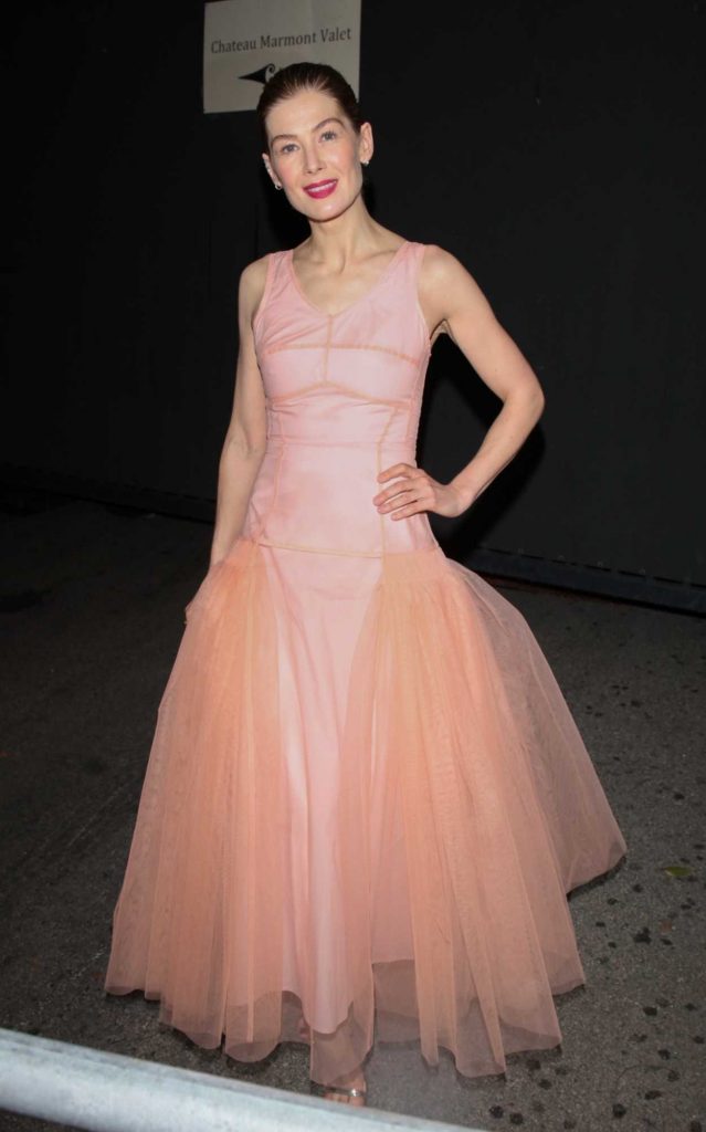 Rosamund Pike in a Pink Dress