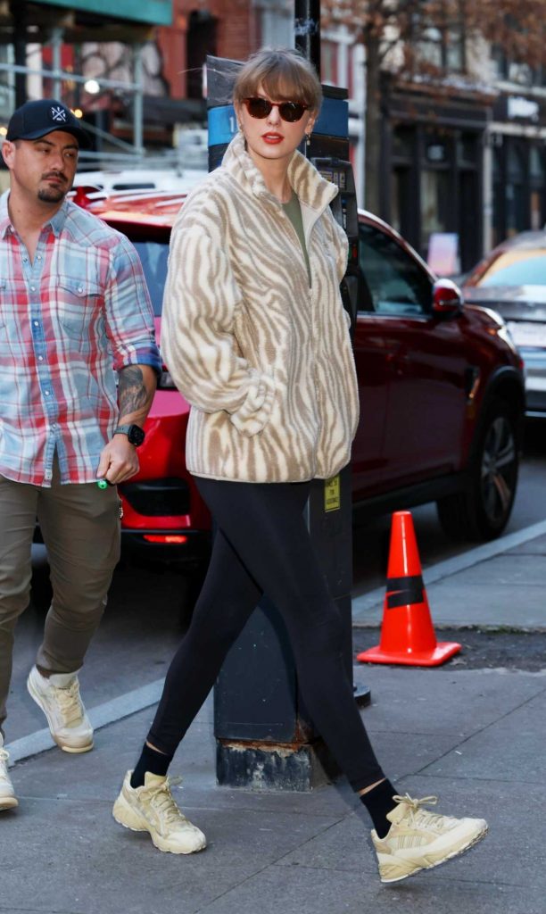 Taylor Swift in an Animal Print Jacket