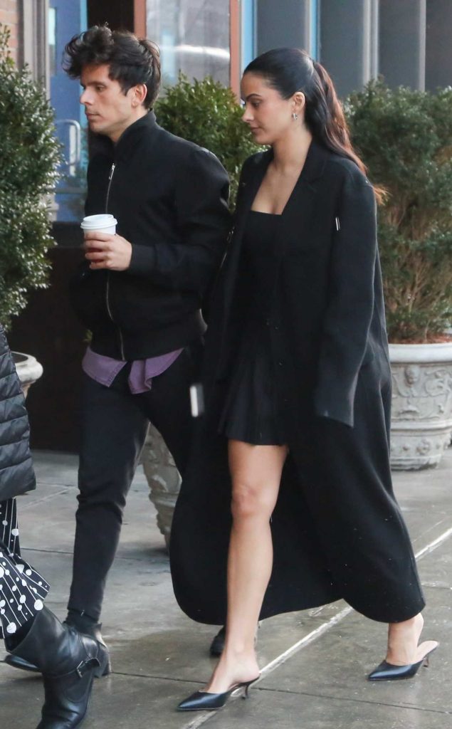 Camila Mendes in a Black Coat