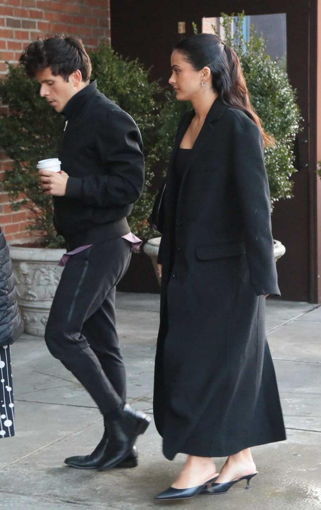 Camila Mendes in a Black Coat