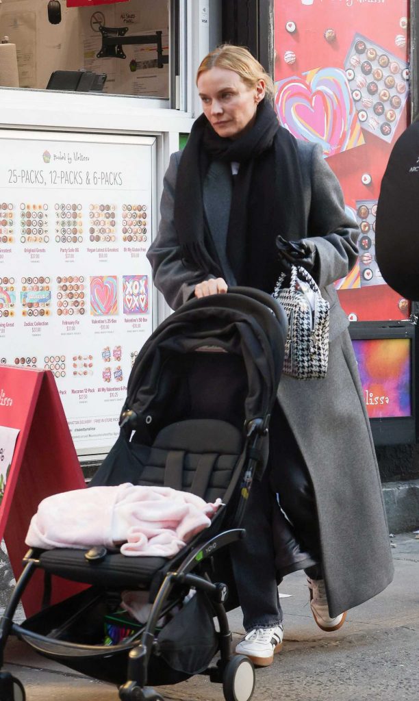Diane Kruger in a Grey Coat