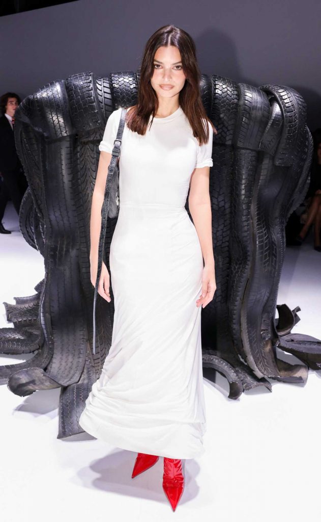 Emily Ratajkowski in a White Dress