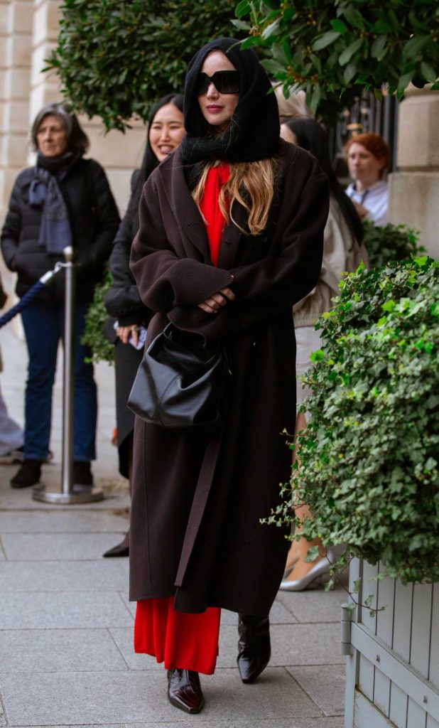 Jennifer Lawrence in a Black Coat