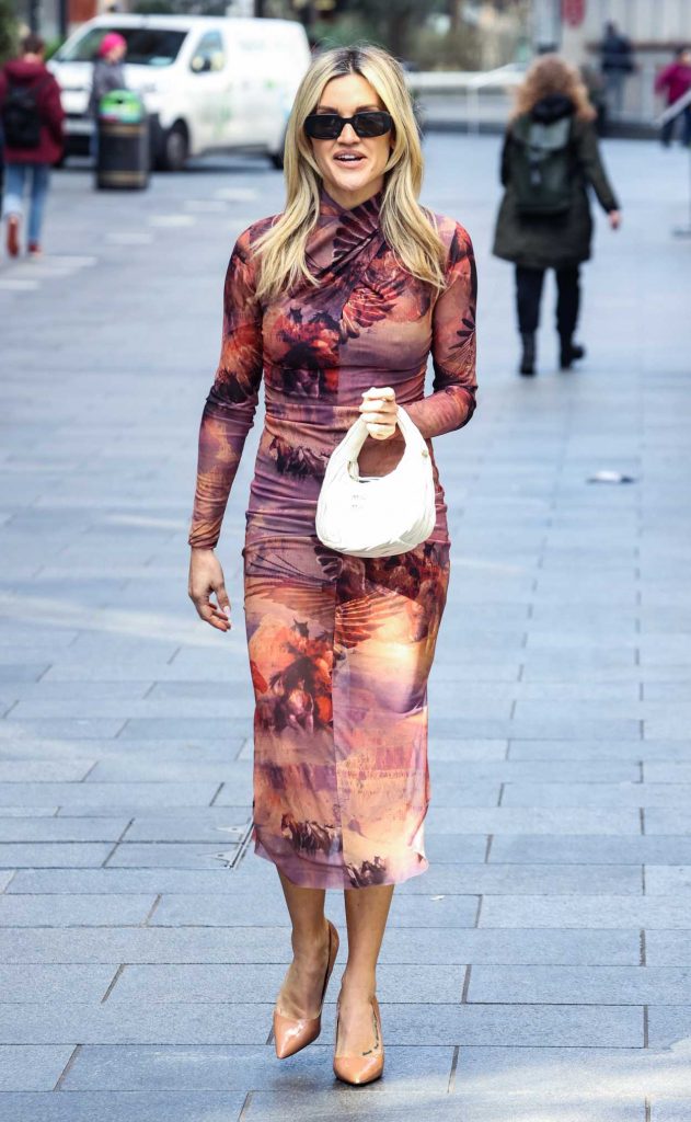 Ashley Roberts in a Patterned Dress