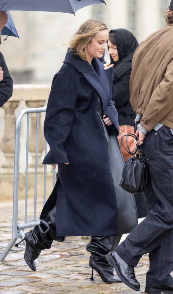 Brie Larson in a Black Coat