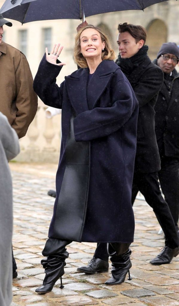 Brie Larson in a Black Coat