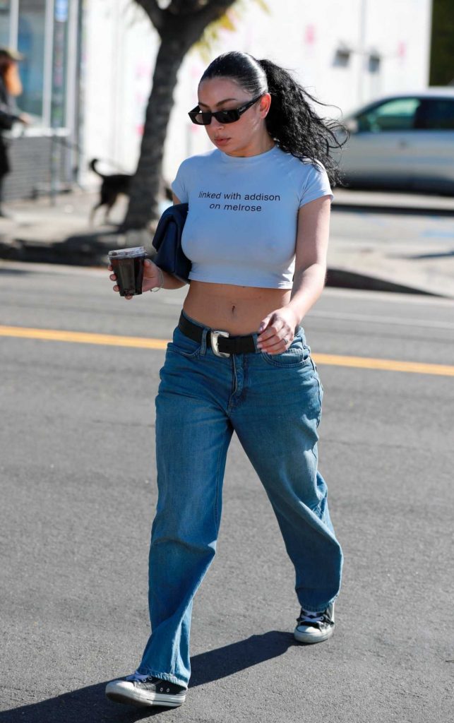 Charli XCX in a Baby Blue Top