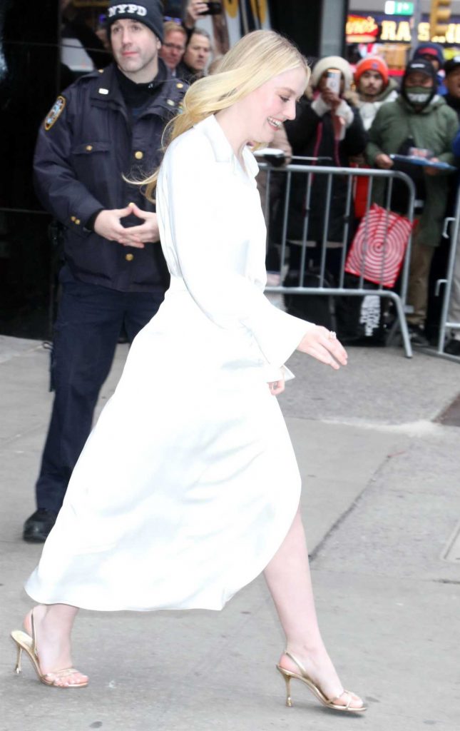 Dakota Fanning in a White Dress