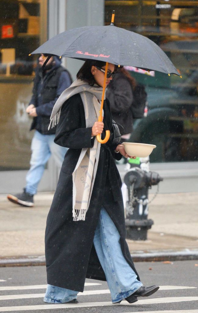 Eiza Gonzalez in a Black Coat