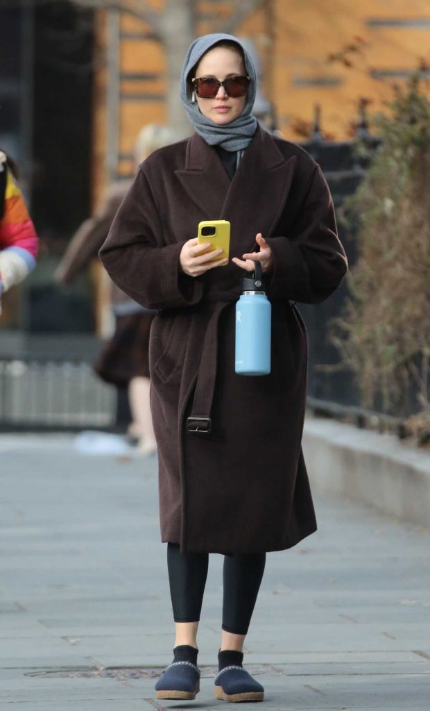 Jennifer Lawrence in a Brown Coat