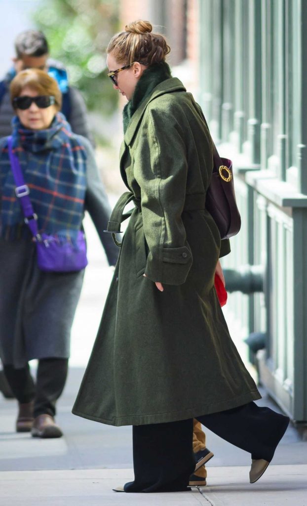 Jennifer Lawrence in an Olive Coat
