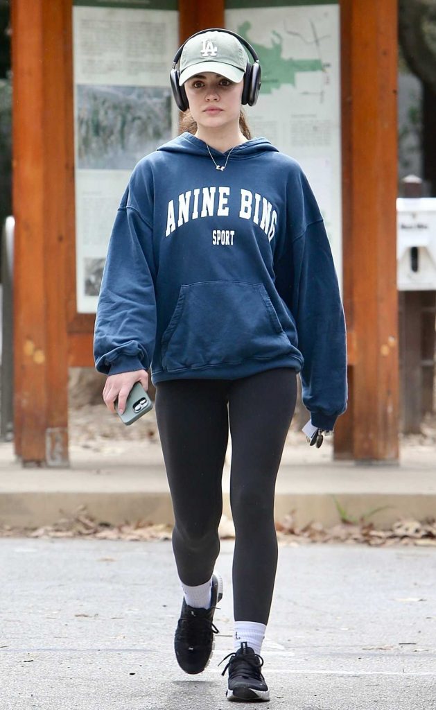 Lucy Hale in a Blue Hoodie