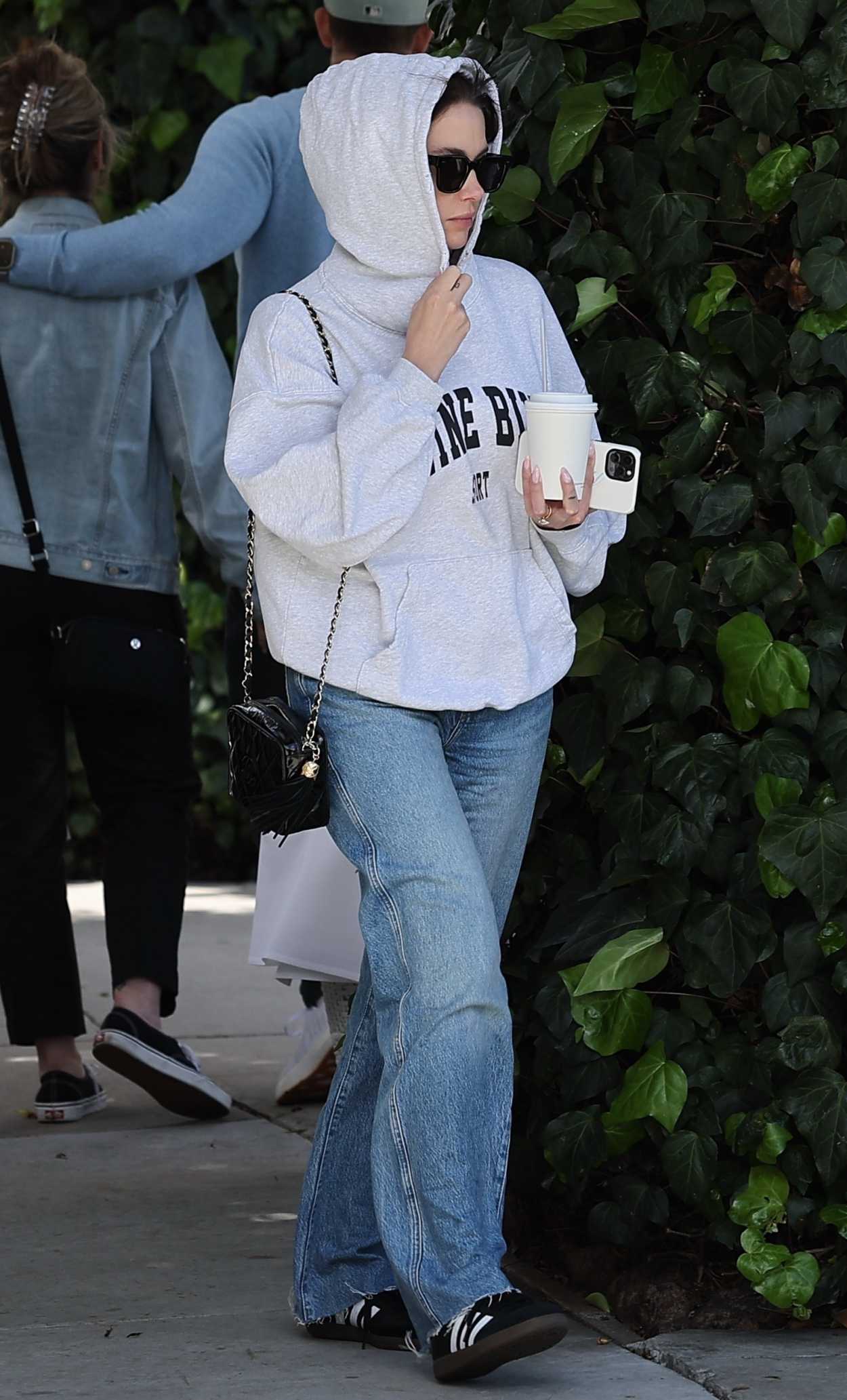Ashley Benson in a Grey Hoodie Arrives at The Ivy Restaurant in Los ...