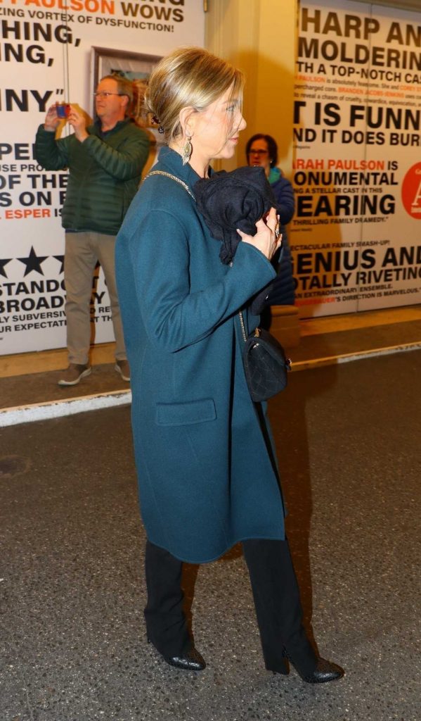 Jennifer Aniston in a Turquoise Coat