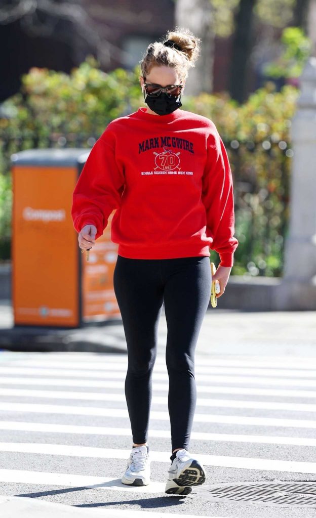 Jennifer Lawrence in a Red Sweatshirt