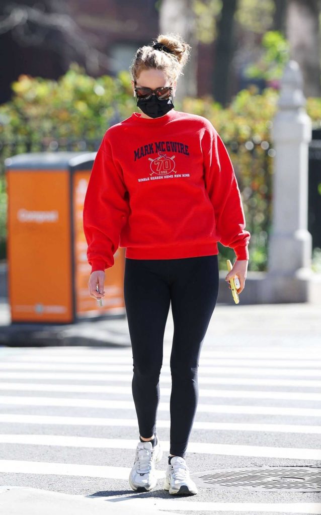 Jennifer Lawrence in a Red Sweatshirt