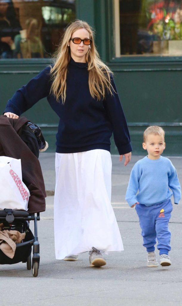 Jennifer Lawrence in a White Skirt