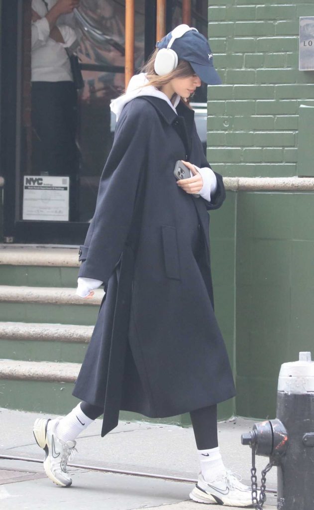 Kaia Gerber in a Black Coat