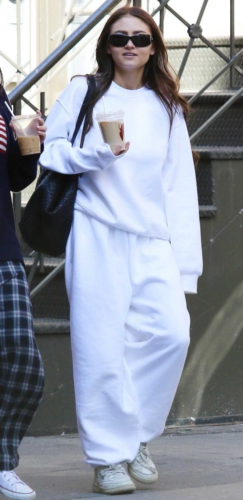 Leni Klum in a White Sweatsuit