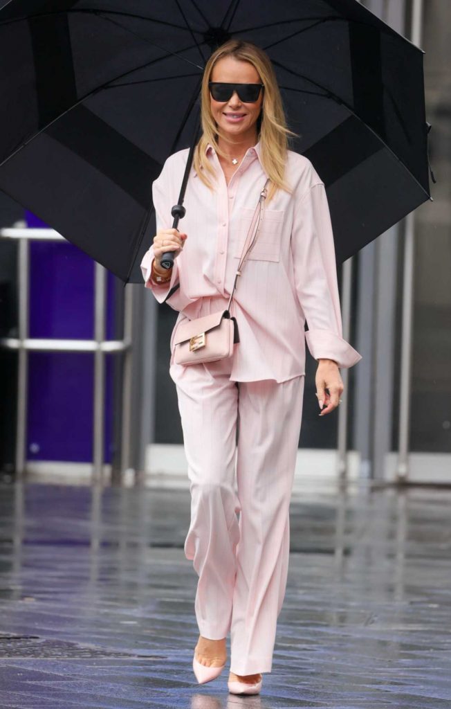 Amanda Holden in a Pink Pantsuit