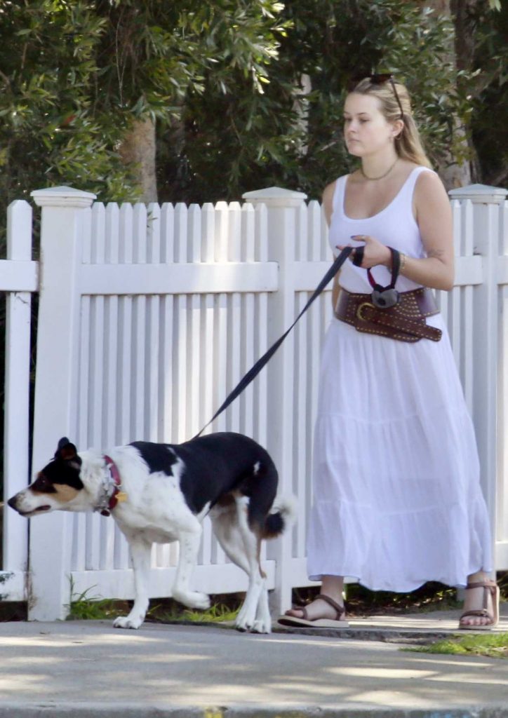 Ava Phillippe in a White Dress