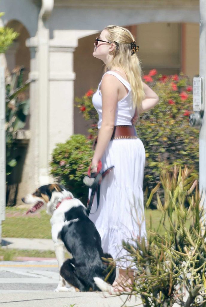 Ava Phillippe in a White Dress