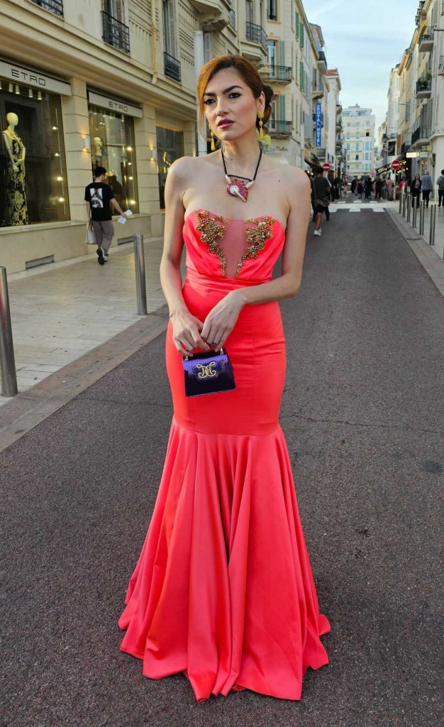 Blanca Blanco in a Red Dress