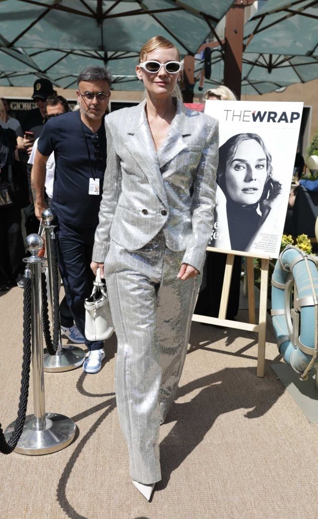 Diane Kruger in a Silver Pantsuit