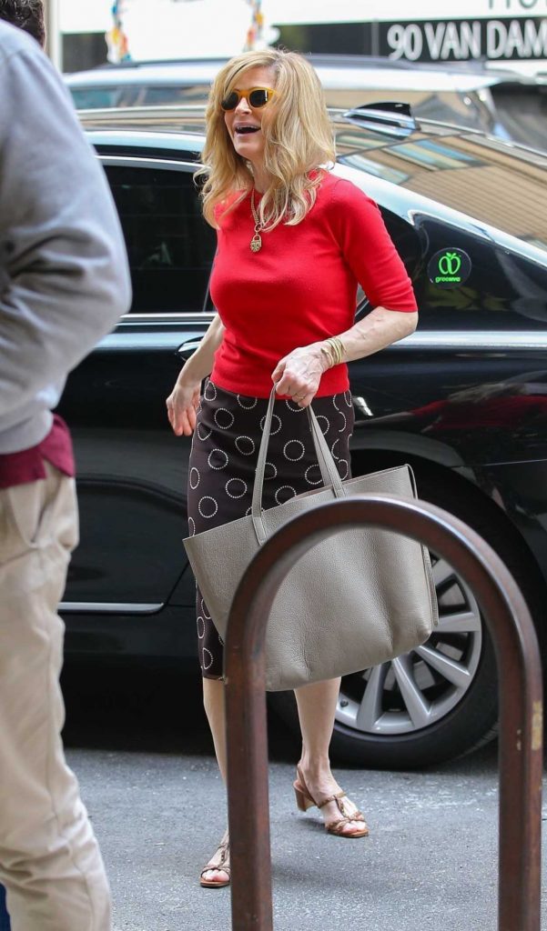 Kyra Sedgwick in a Red Long Sleeves T-Shirt