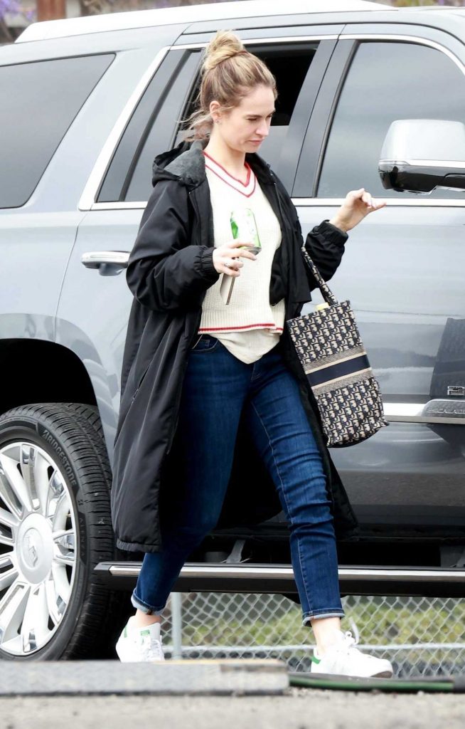 Lily James in a White Sneakers