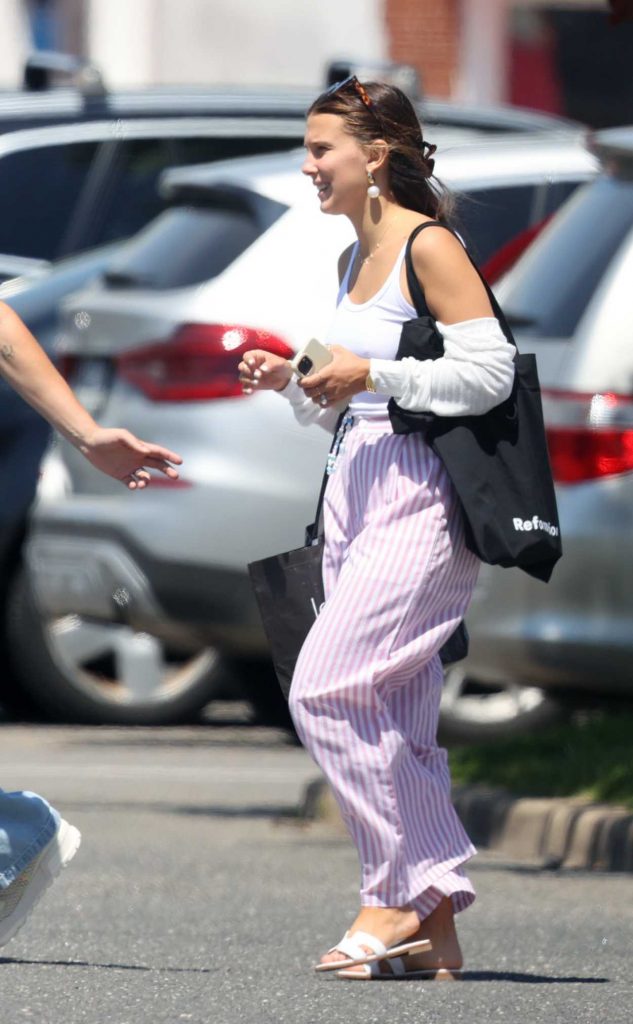 Millie Bobby Brown in a White Tank Top