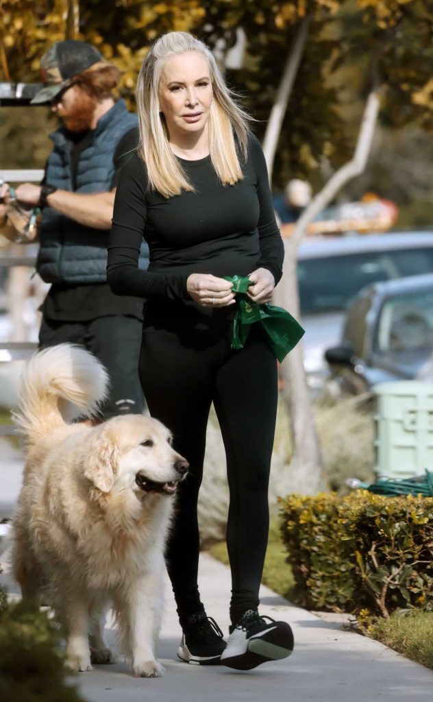 Shannon Beador in a Black Workout Ensemble