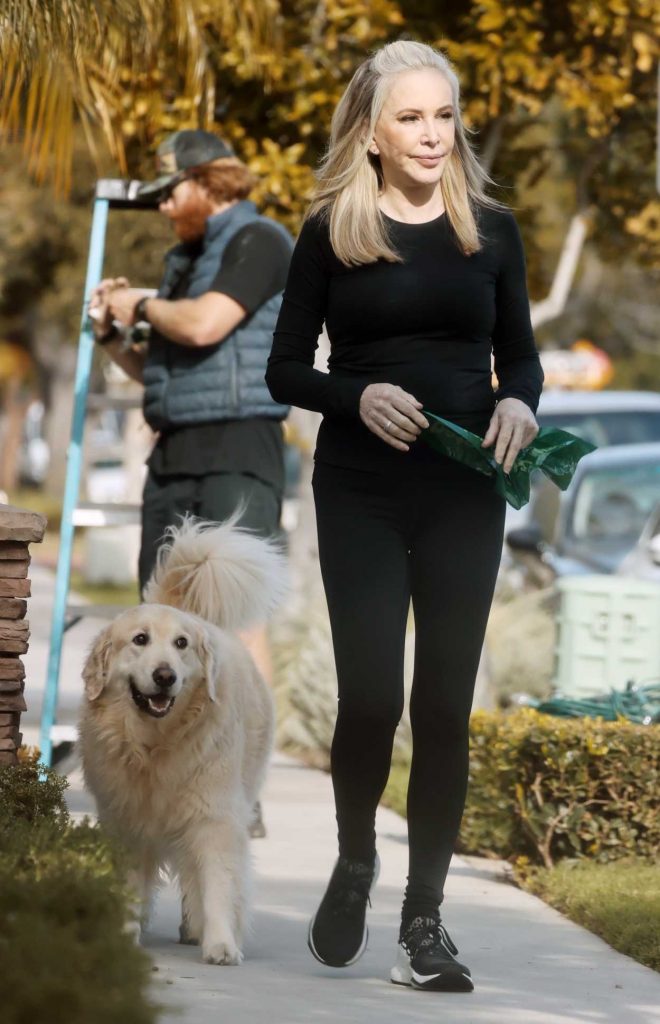 Shannon Beador in a Black Workout Ensemble